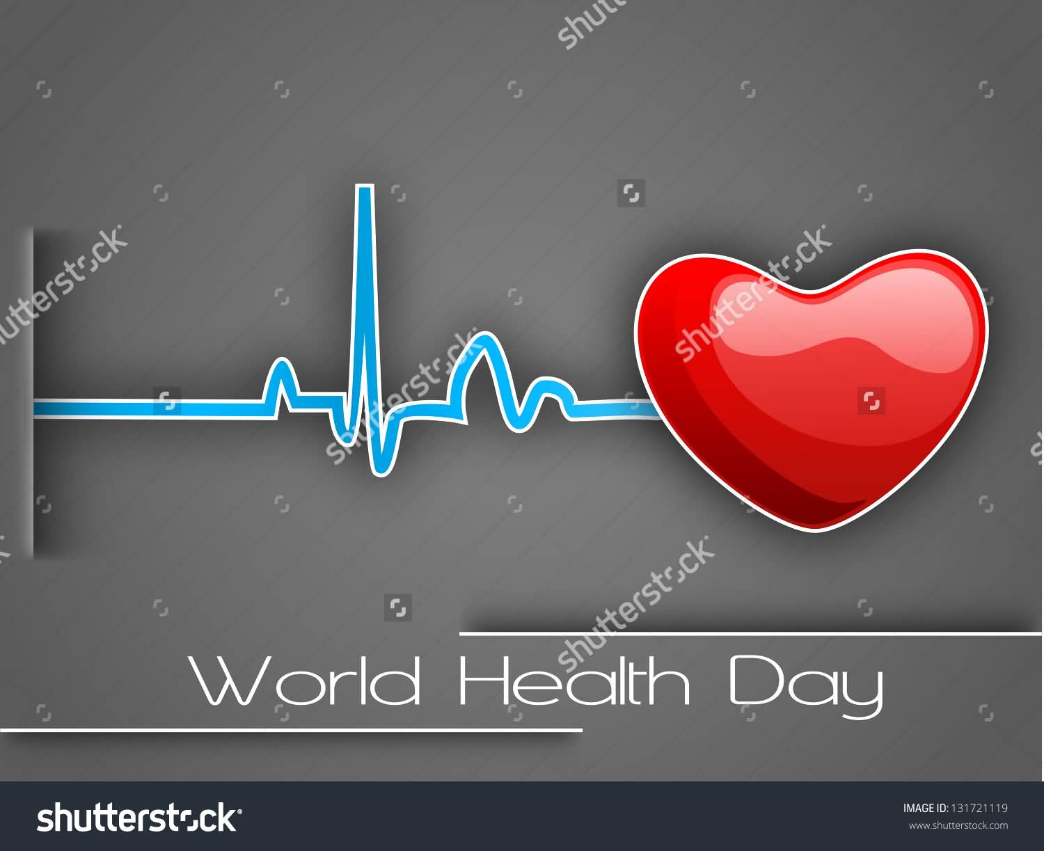 World Health Day Heart Beat Illustration