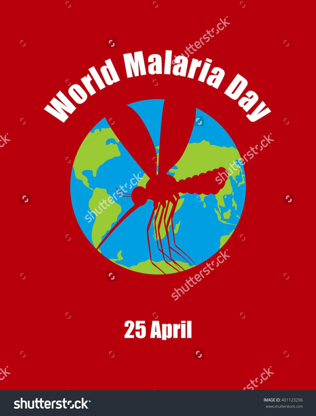 World Malaria Day 25 April Earth Globe Illustration