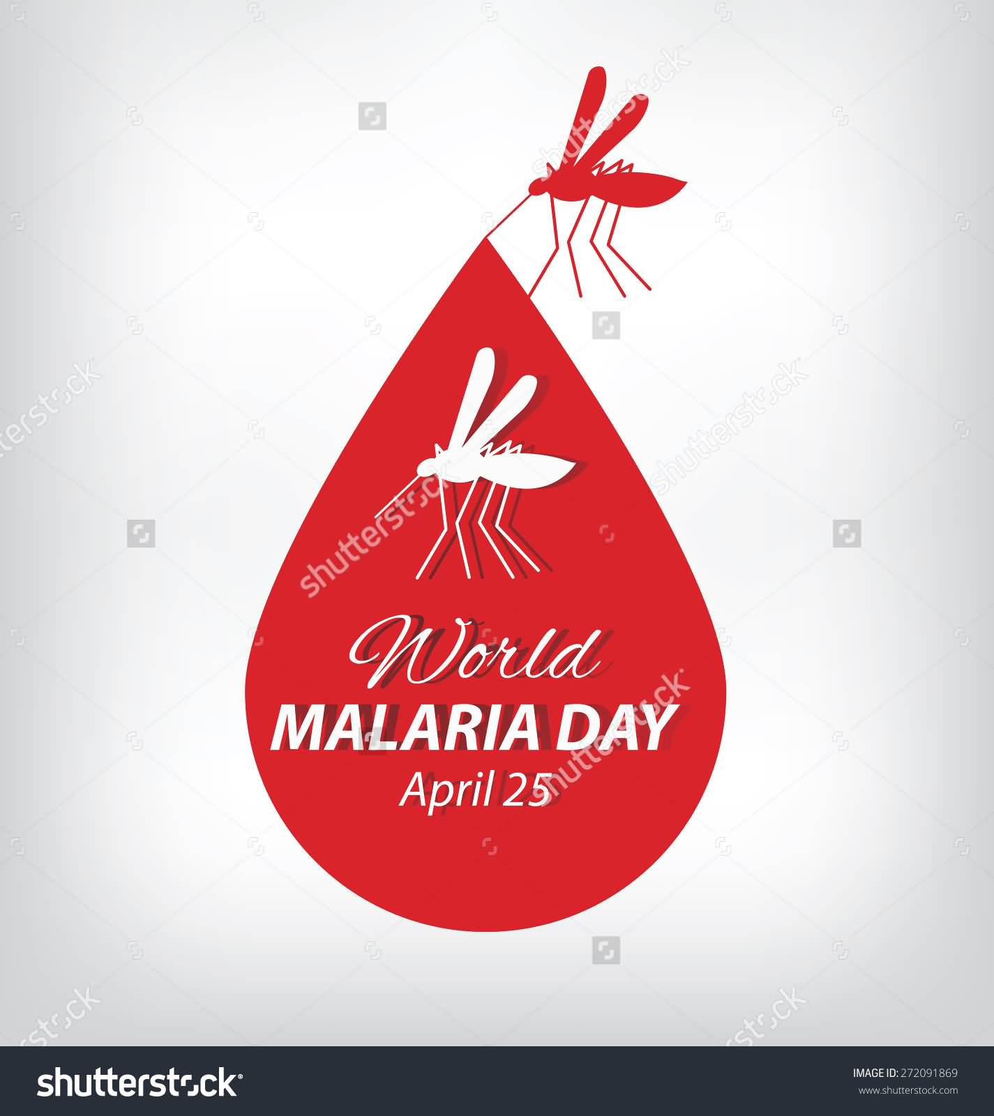 World Malaria Day April 25 Blood Drop Illustration