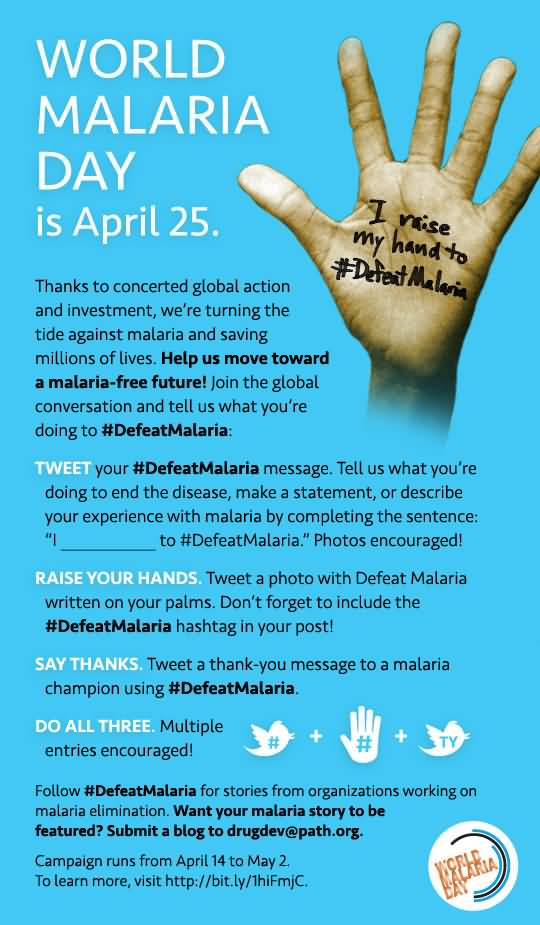 World Malaria Day Is April 25 Poster