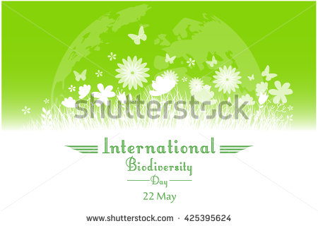 International Biodiversity Day 22 May Card With Flowers In Background