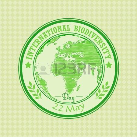 International Biodiversity Day 22 May Round Green Stamp