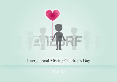 International Missing Children's Day May 25 Kid With Heart Balloon