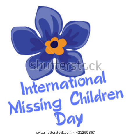 International Missing Children's Day Purple Flower Illustration