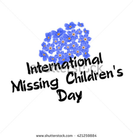 International Missing Children's Day Purple Flowers Illustration