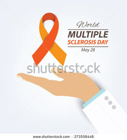 World Multiple Sclerosis Day May 28 Hand With Ribbon Illustration