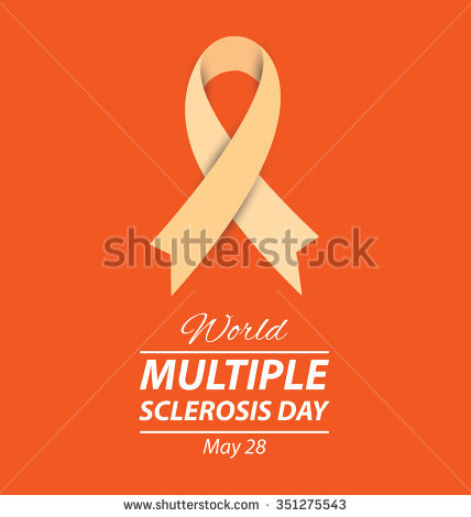 World Multiple Sclerosis Day May 28 Ribbon Illustration Card