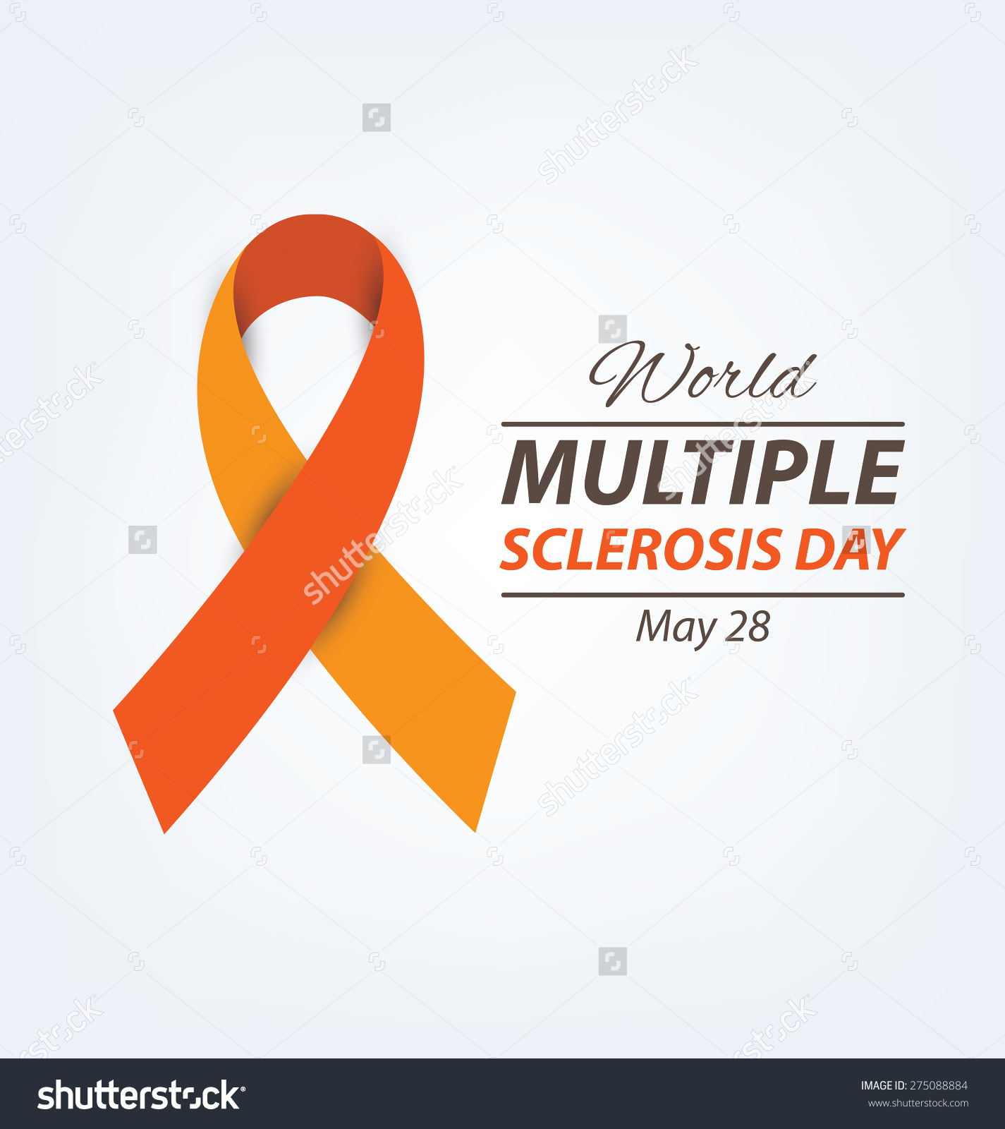 World Multiple Sclerosis Day May 28 Ribbon Illustration