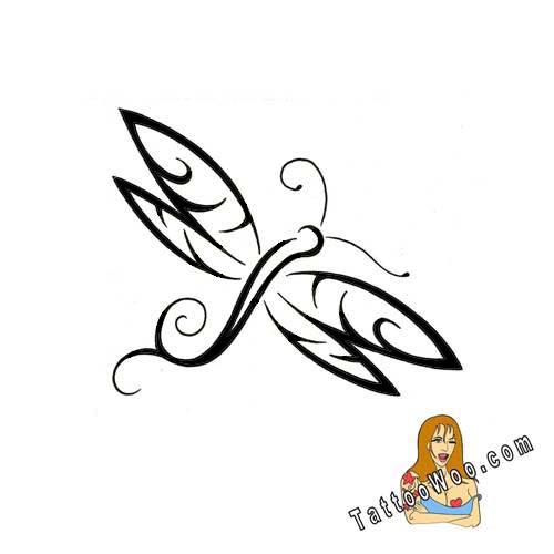 Awesome Tribal Black Celtic Dragonfly Tattoo Design