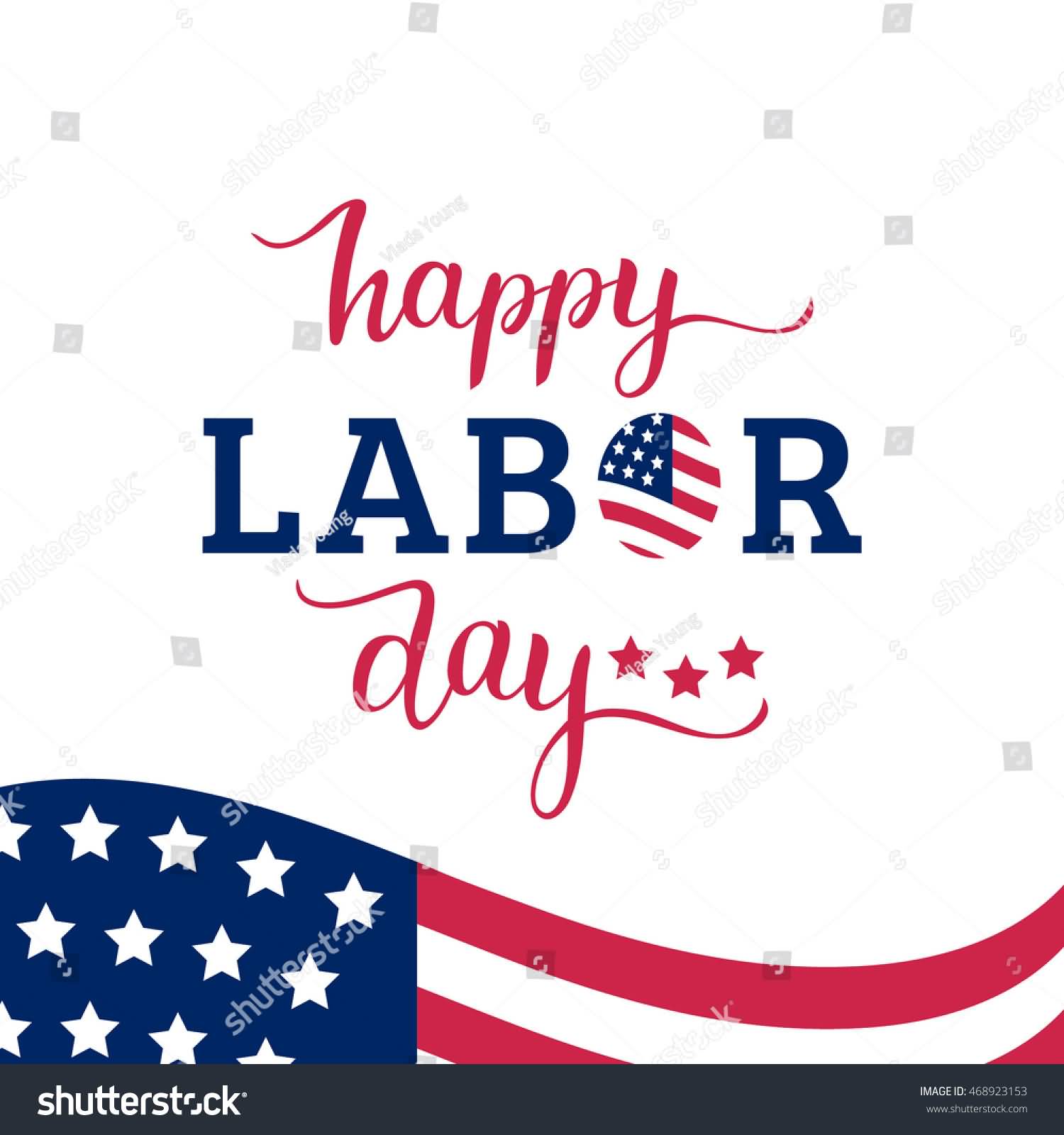 Happy Labor Day American Flag Vector Illustration