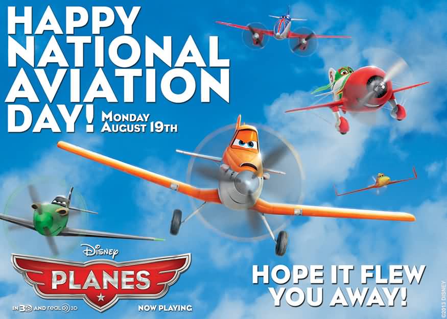 Happy National Aviation Day Hope It Flew You Aways Poster