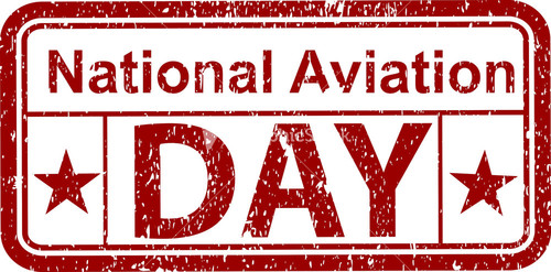 National Aviation Day Red Grunge Stamp