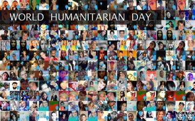 World Humanitarian Day People Picture Collage In Background