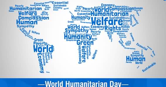 World Humanitarian Day World Map Text Picture