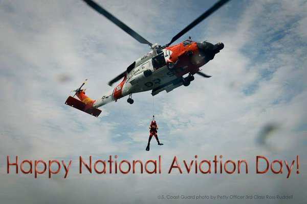 happy National Aviation Day Man Hanging With Helicoper During Stunt