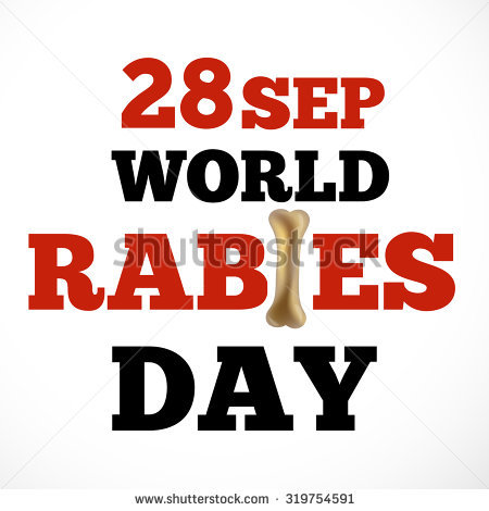 28 september World Rabies Day bone for dogs illustration