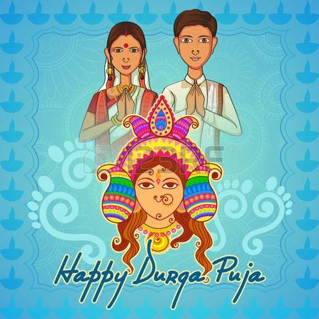 A Family Wishing You Happy Durga Puja