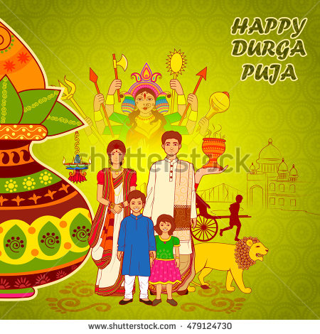 Bengali Family Wishing You Happy Durga Puja