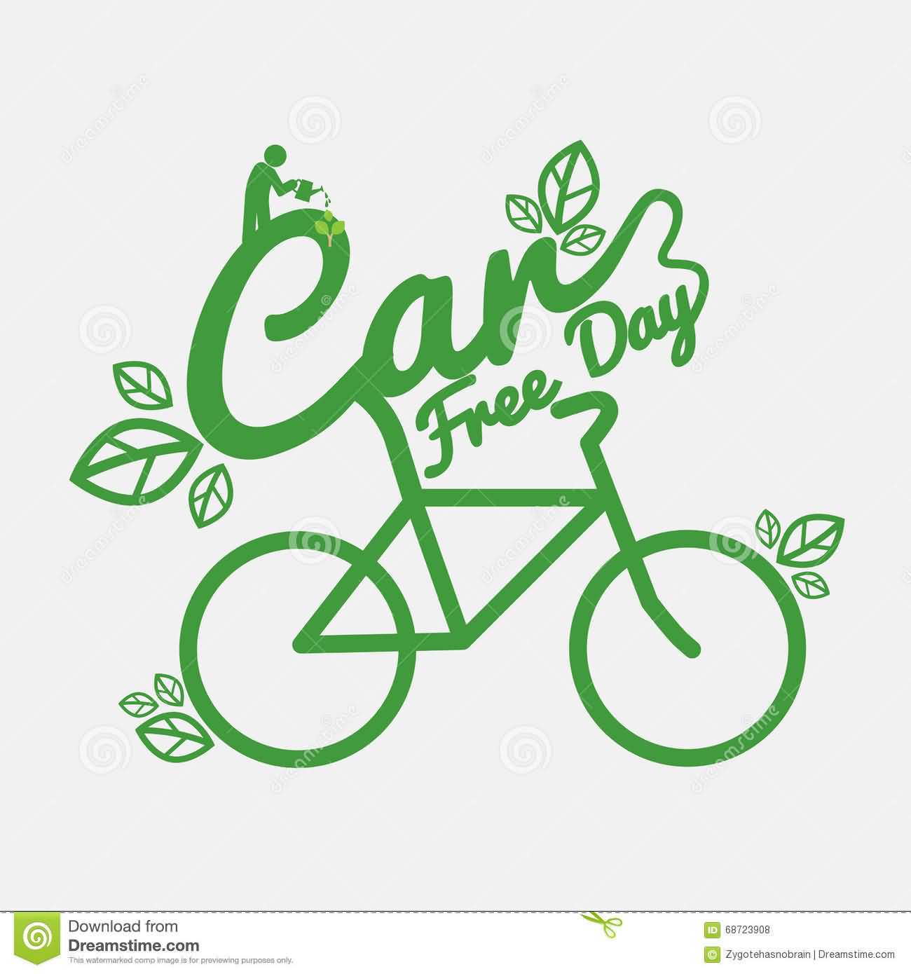 Car Free Day Bicycle Illustration