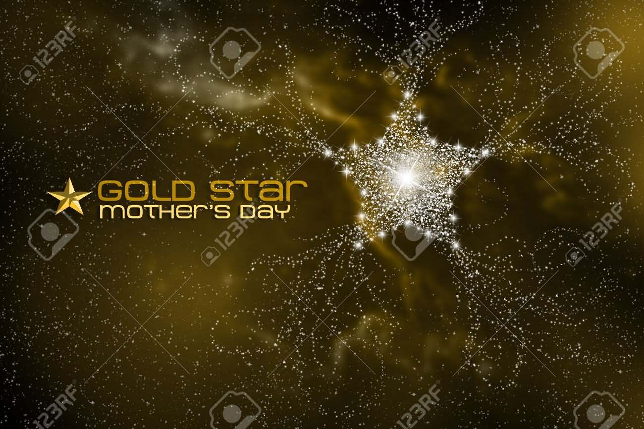 Gold Star Mother's Day Star Design Illustration