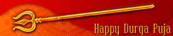 Happy Durga Puja Trishul Header Image