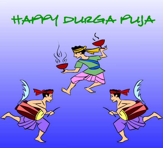 Happy Durga Puja dancing people picture