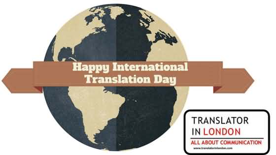 Happy International Translation Day Earth Globe Illustration Translator In London