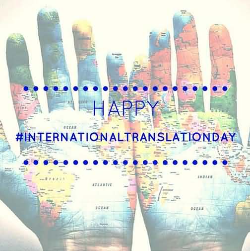 Happy International Translation Day World Map In Background