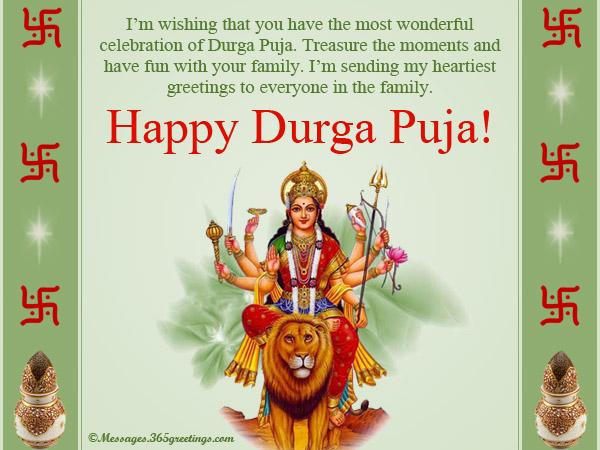 I'm Sending my heartiest greetings to everyone in the family happy Durga Puja greeting card