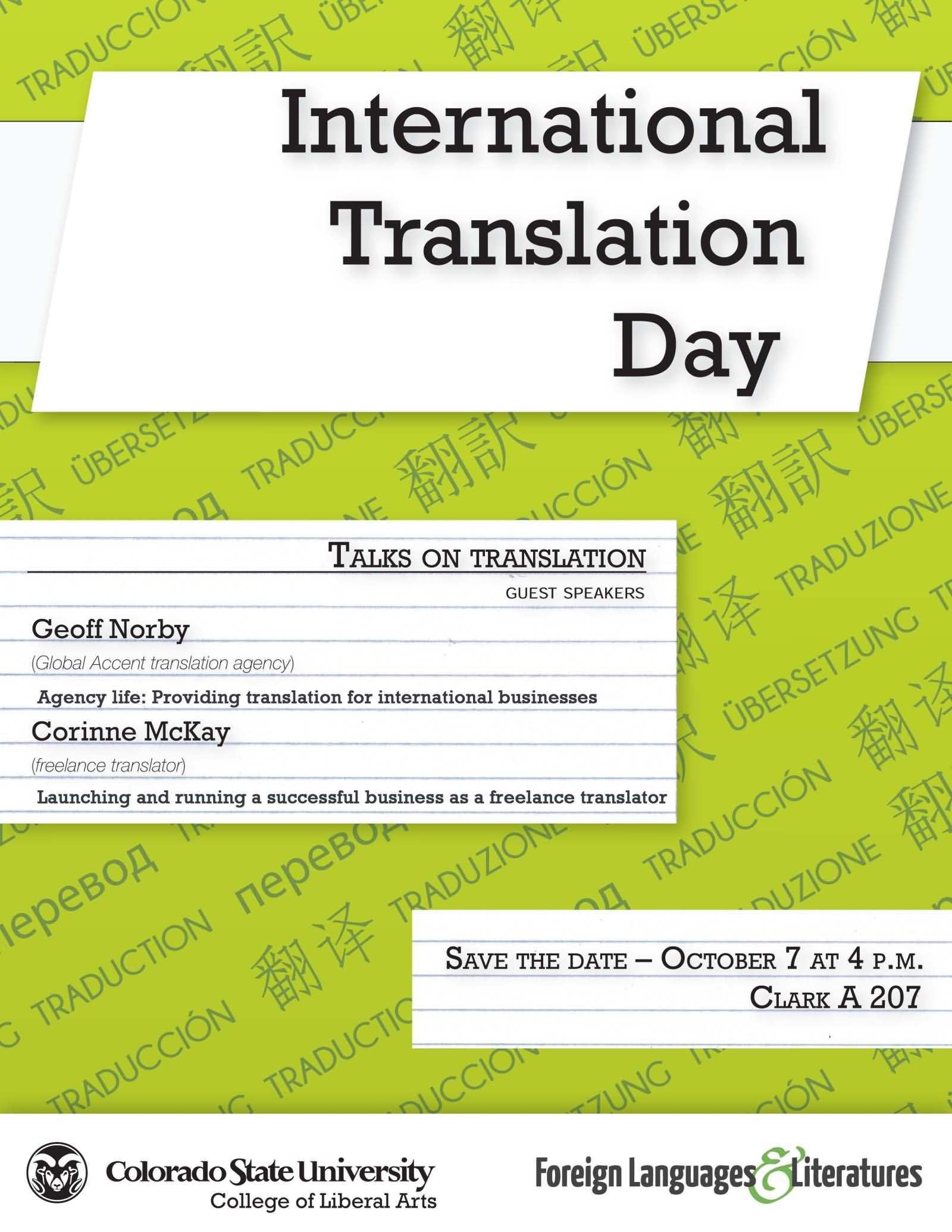 International Translation Day Talks Of Translation