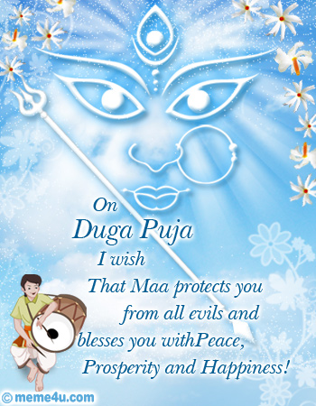 On Durga Puja i wish that maa protects you from all evils and blesses you with peace, prosperity and happiness