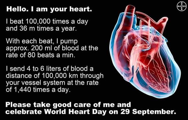 Please take good care of me and celebrate World Heart Day on 29 september