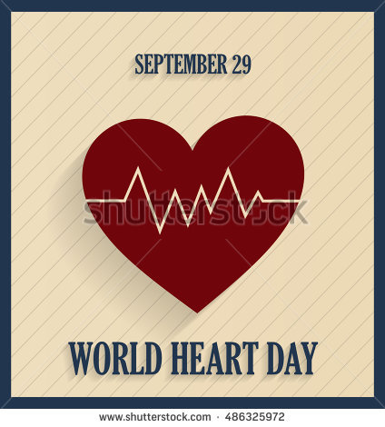 September 29 World Heart Day greeting card