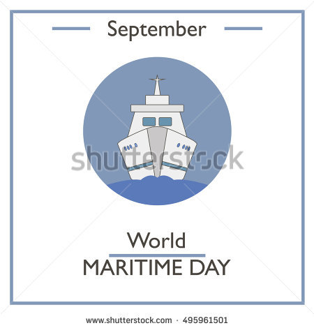 September World Maritime Day Ship Illustration