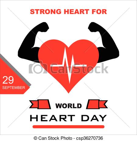 Strong heart for World Heart Day 29 september healthy heart illustration