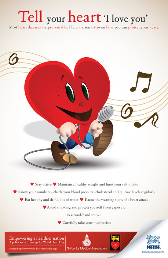 Tell Your Heart I Love You World Heart Day Poster