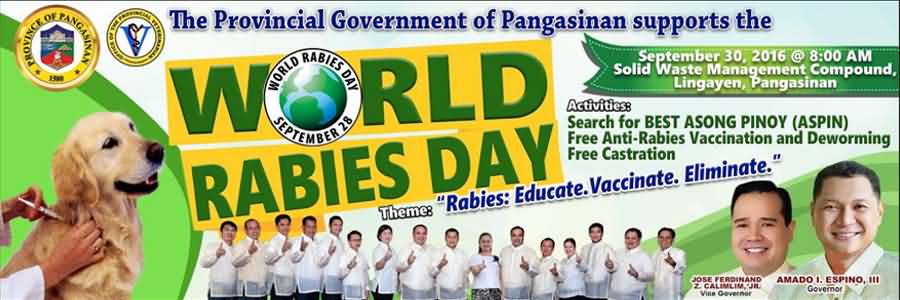 The provincial government of pangasinan supports the World Rabies Day