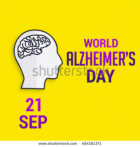 World Alzheimer's Day 21 September Man Face With Brain Illustration