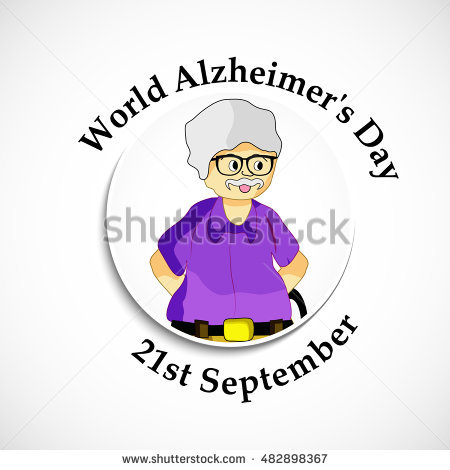 World Alzheimer's Day 21st September Old Man Illustration