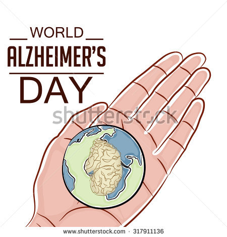 World Alzheimer's Day Earth Globe On Hand Illustration