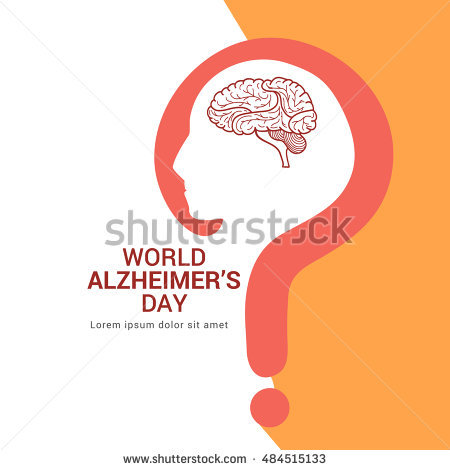 World Alzheimer's Day Question Mark With Brain Illustration