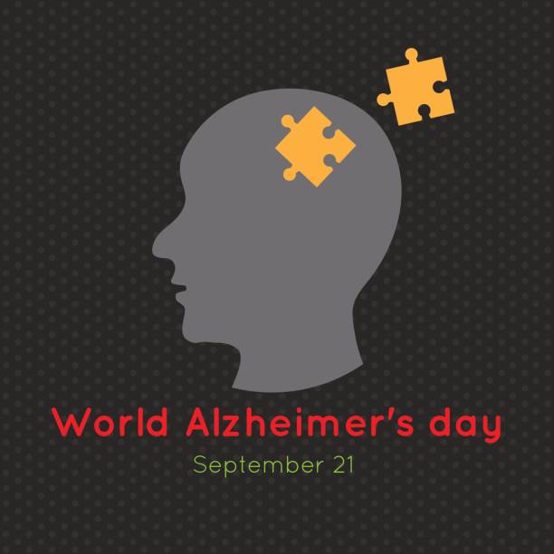 World Alzheimer's Day September 21 Head With Puzzle Illustration