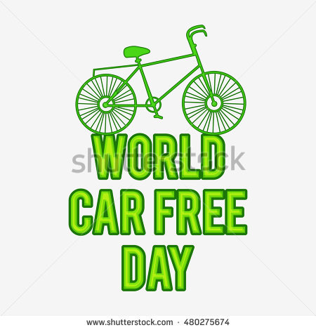 World Car Free Day Green Bicycle Poster