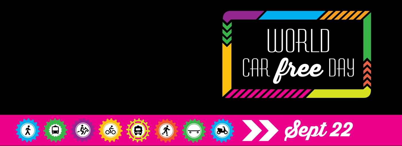 World Car Free Day September 22 Colorful Facebook Cover Picture