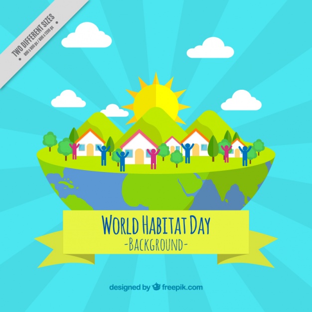 World Habitat Day Background Illustration