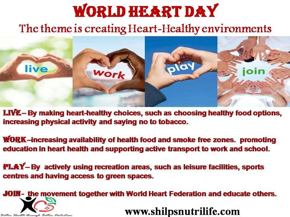 World Heart Day The theme is creating heart healthy environments