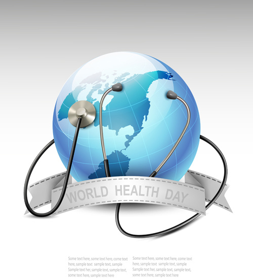 World Heart Day earth globe with stethoscope picture