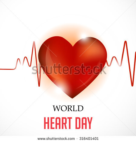 World Heart Day heart beat illustration