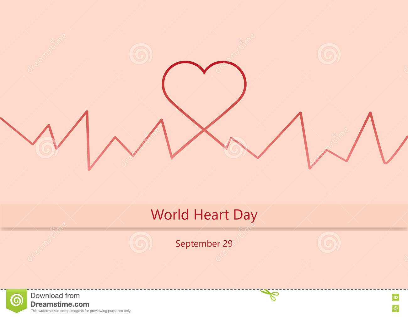 World Heart Day september 29 heartbeat illustration