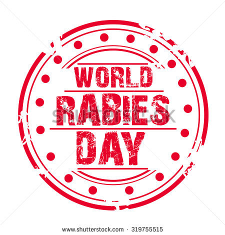 World Rabies Day red round grunge stamp illustration